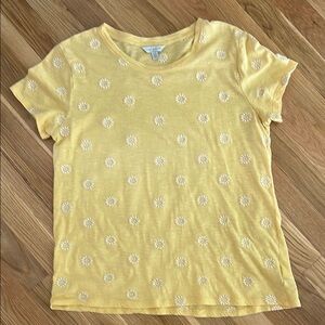 Lucky Brand Sunflower Embroidered Tee